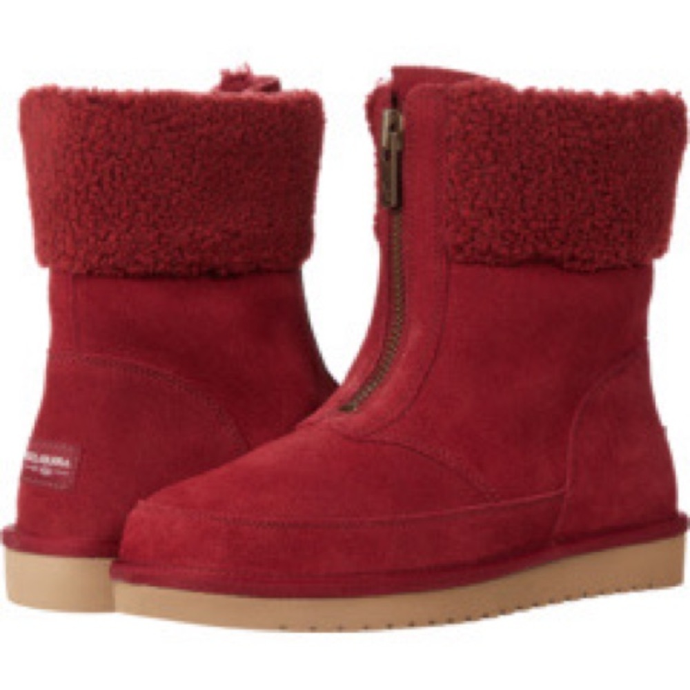 Koolaburra by UGG Faux Fur Short Boots - Lytta Rhubarb Style 1122810 Size 9